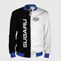 Бомбер мужской Subaru B&W, цвет: 3D-синий