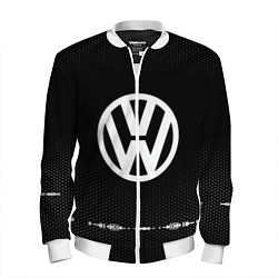Бомбер мужской Volkswagen: Black Abstract, цвет: 3D-белый