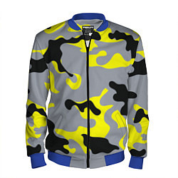 Бомбер мужской Yellow & Grey Camouflage, цвет: 3D-синий