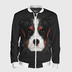 Бомбер мужской Cavalier King Charles, цвет: 3D-белый
