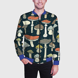 Бомбер мужской Грибной лес, цвет: 3D-синий — фото 2