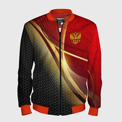 Бомбер мужской RUSSIA SPORT: Gold Collection, цвет: 3D-красный