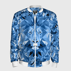 Бомбер мужской Сине-бело-голубой лев, цвет: 3D-белый