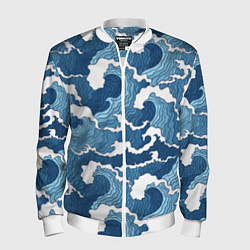 Мужской бомбер Морские волны графика
