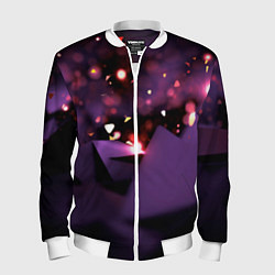 Мужской бомбер Фиолетовая абстракция с блестками