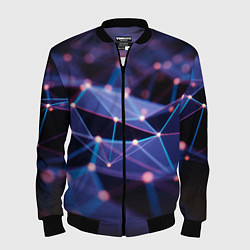 Мужской бомбер Абстрактные линии и свечение