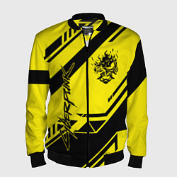 Бомбер мужской Cyberpunk 2077: Yellow Samurai, цвет: 3D-черный