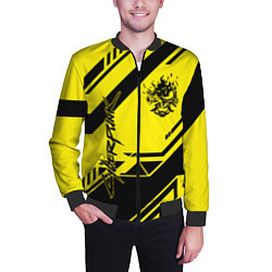 Бомбер мужской Cyberpunk 2077: Yellow Samurai, цвет: 3D-черный — фото 2