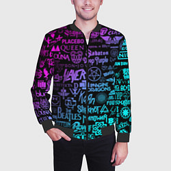 Бомбер мужской ЛОГОТИПЫ РОК ГРУПП, цвет: 3D-черный — фото 2