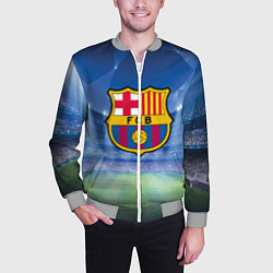 Бомбер мужской FC Barcelona, цвет: 3D-меланж — фото 2