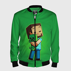Бомбер мужской MINECRAFT, цвет: 3D-черный