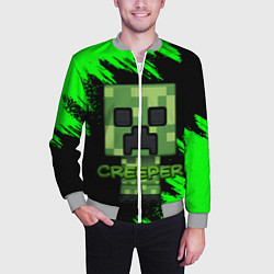 Бомбер мужской MINECRAFT CREEPER, цвет: 3D-меланж — фото 2