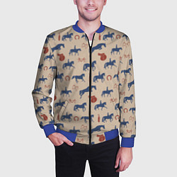 Бомбер мужской Кони, цвет: 3D-синий — фото 2