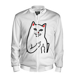Бомбер мужской Meme Cat, цвет: 3D-белый