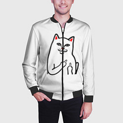 Бомбер мужской Meme Cat, цвет: 3D-черный — фото 2