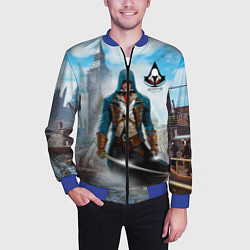 Бомбер мужской Assasin's creed, цвет: 3D-синий — фото 2