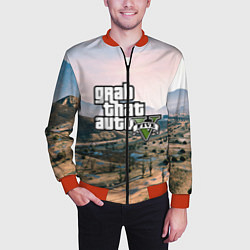 Бомбер мужской Grand Theft Auto 5, цвет: 3D-красный — фото 2