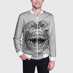 Бомбер мужской Dentist skull, цвет: 3D-белый — фото 2