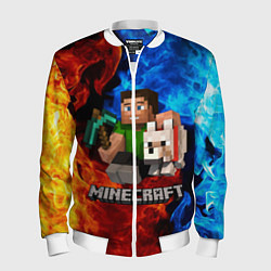 Бомбер мужской MINECRAFT, цвет: 3D-белый