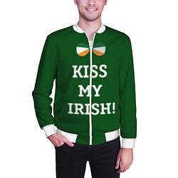 Бомбер мужской Kiss my Irish, цвет: 3D-белый — фото 2