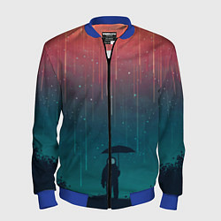 Бомбер мужской Космический Дождь, цвет: 3D-синий
