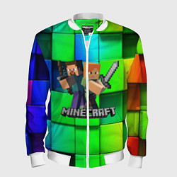 Бомбер мужской MINECRAFT, цвет: 3D-белый