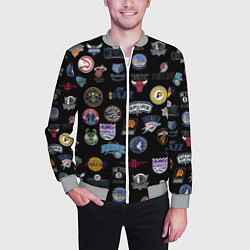 Бомбер мужской NBA Pattern, цвет: 3D-меланж — фото 2