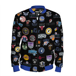 Бомбер мужской NBA Pattern, цвет: 3D-синий