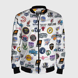 Бомбер мужской NBA Pattern, цвет: 3D-черный
