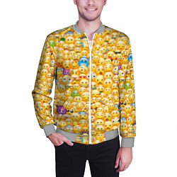 Бомбер мужской Смайлики Emoji, цвет: 3D-меланж — фото 2