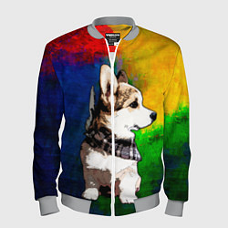 Бомбер мужской Корги, цвет: 3D-меланж