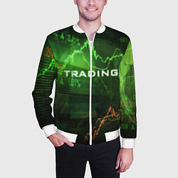 Бомбер мужской Трейдинг 03, цвет: 3D-белый — фото 2