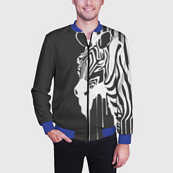 Бомбер мужской Зебра, цвет: 3D-синий — фото 2