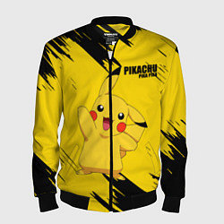 Бомбер мужской PIKACHU: PIKA PIKA, цвет: 3D-черный