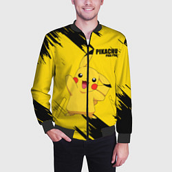 Бомбер мужской PIKACHU: PIKA PIKA, цвет: 3D-черный — фото 2