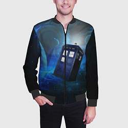 Бомбер мужской ТАРДИС, цвет: 3D-черный — фото 2