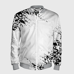 Бомбер мужской БЕЛЫЕ ЧЕРЕПА, цвет: 3D-меланж