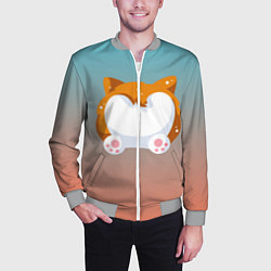 Бомбер мужской Милый корги, цвет: 3D-меланж — фото 2