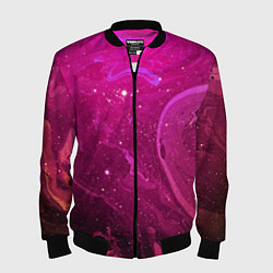Бомбер мужской РОЗОВЫЙ КОСМОС, цвет: 3D-черный