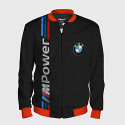 Бомбер мужской BMW POWER CARBON, цвет: 3D-красный