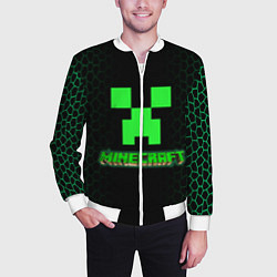 Бомбер мужской Minecraft, цвет: 3D-белый — фото 2