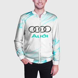 Бомбер мужской Audi, цвет: 3D-белый — фото 2