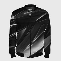 Бомбер мужской GEOMETRY STRIPES BLACK & WHITE, цвет: 3D-черный