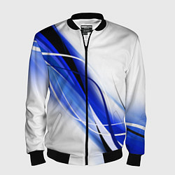 Бомбер мужской GEOMETRY STRIPES BLUE, цвет: 3D-черный