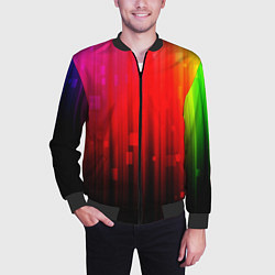 Бомбер мужской АБСТРАКТНЫЕ КРАСКИ, цвет: 3D-черный — фото 2