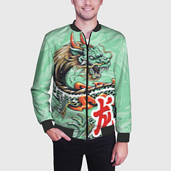 Бомбер мужской Изумрудный дракон, цвет: 3D-черный — фото 2