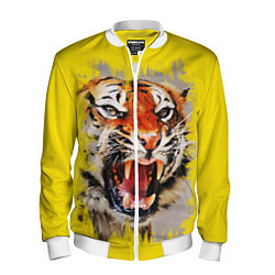 Бомбер мужской Оскал тигра, цвет: 3D-белый