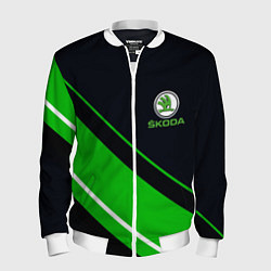 Бомбер мужской SKODA, цвет: 3D-белый