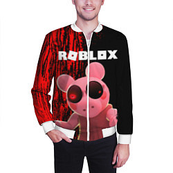 Бомбер мужской Roblox Piggy, цвет: 3D-белый — фото 2