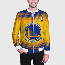 Бомбер мужской Golden State Warriors, цвет: 3D-белый — фото 2